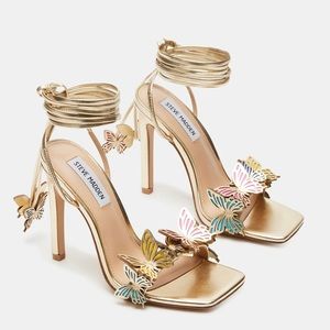 Steve Madden Utopia Gold Butterfly Heels - 7